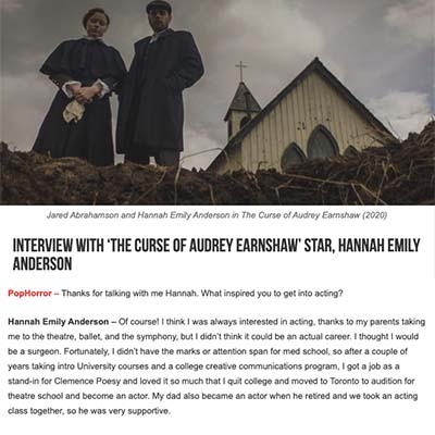 Interview With ‘The Curse of Audrey Earnshaw’ Star, Hannah Emily Anderson